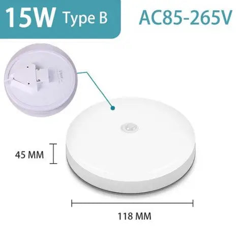 Led Ceiling Lights Lamp Smart Motion Sensor Light 12W 15W