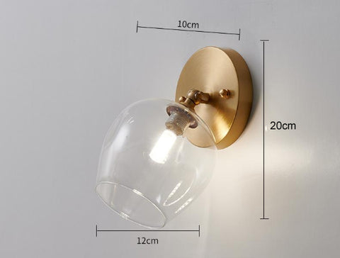 Nordic Wind Bedroom Bedside Hallway Copper Wall Lamp
