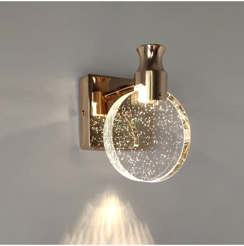 Simple Crystal LED Wall Lamp for Bathroom Bedroom