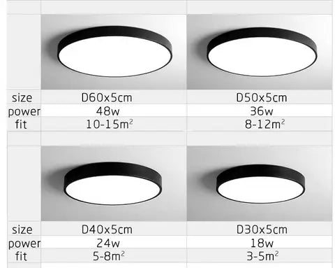 Metal Modern Led Ceiling Light Black&White Simple Led