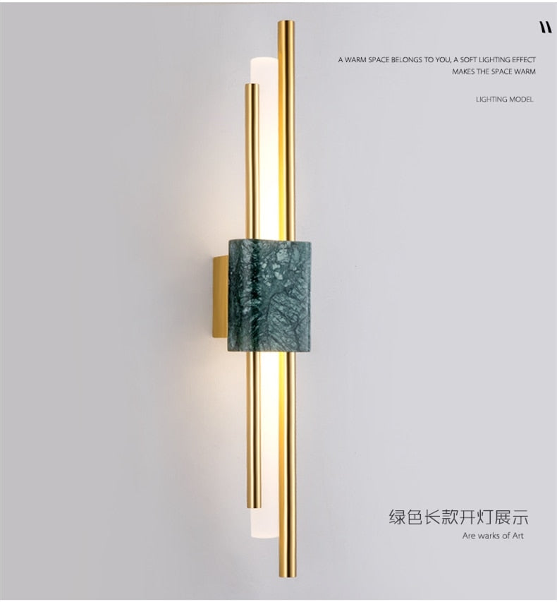 Modern Marble Led Wall Lamp For Living Room Bedroom Bathroom