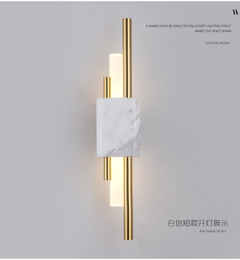 Modern Marble Led Wall Lamp For Living Room Bedroom Bathroom