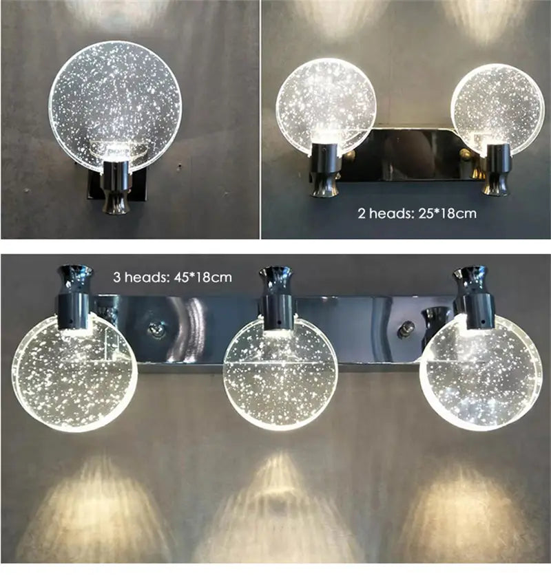 Simple Crystal LED Wall Lamp for Bathroom Bedroom