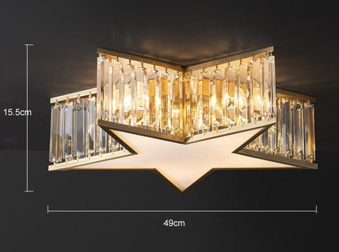 Nordic All-copper Crystal Bedroom Study Room Lamp Ceiling