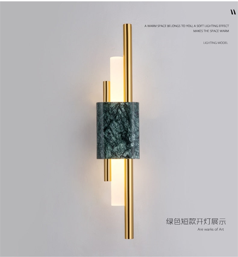 Modern Marble Led Wall Lamp For Living Room Bedroom Bathroom