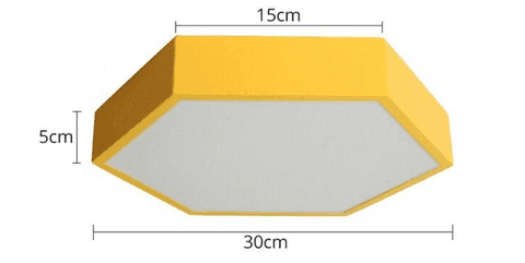 LED Ceiling Lamp Macaron 7 Color 15W Hexagon Surface Mounted
