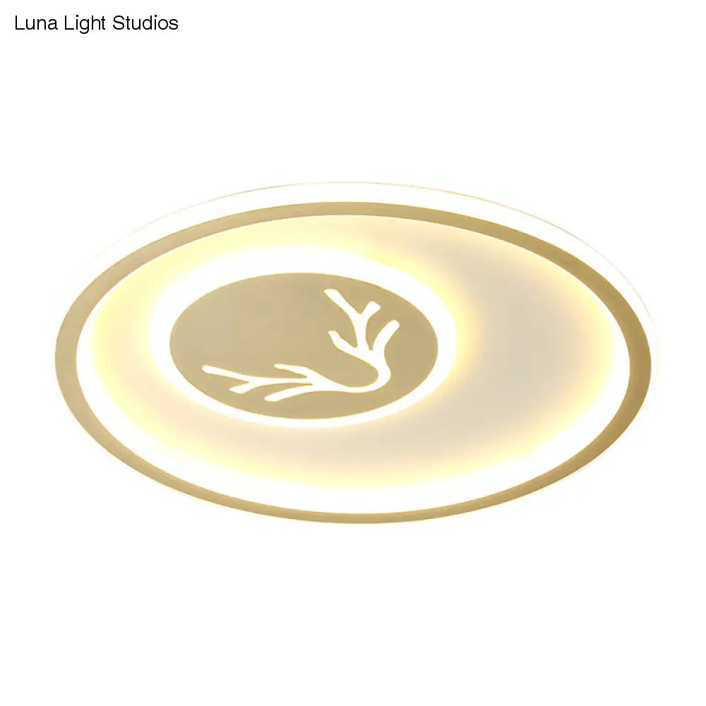 Minimalist Acrylic Antler Flush Light Fixture - LED Close-to-Ceiling ...