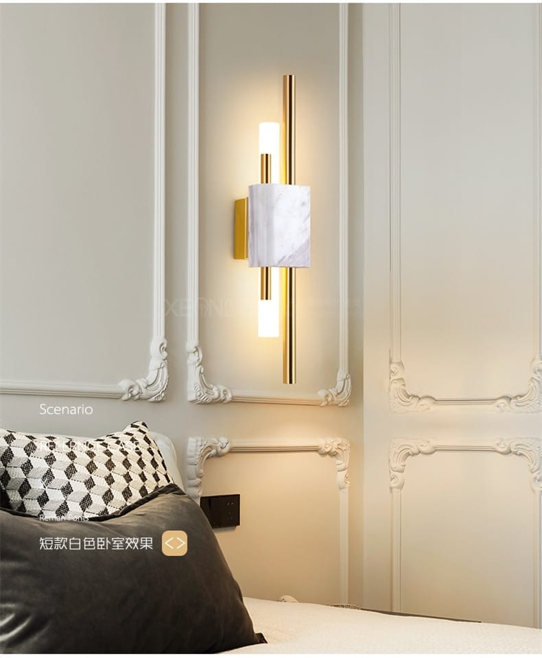 Modern Marble Led Wall Lamp For Living Room Bedroom Bathroom