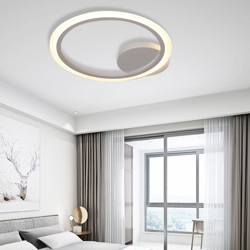 Modern Acrylic Light Ring Fixture for Bedroom Ceiling – Unique White ...