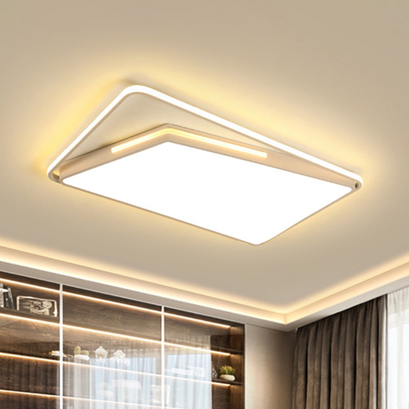 Modern Rectangle Ceiling Mounted LED Flush Light Fixture for Living ...