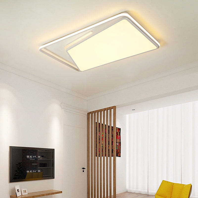 Modern Rectangle Ceiling Mounted LED Flush Light Fixture for Living ...