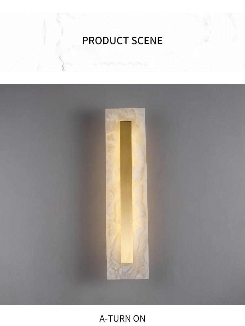 Postmodern Luxury Copper Marble Wall Lamp in Gold shade For