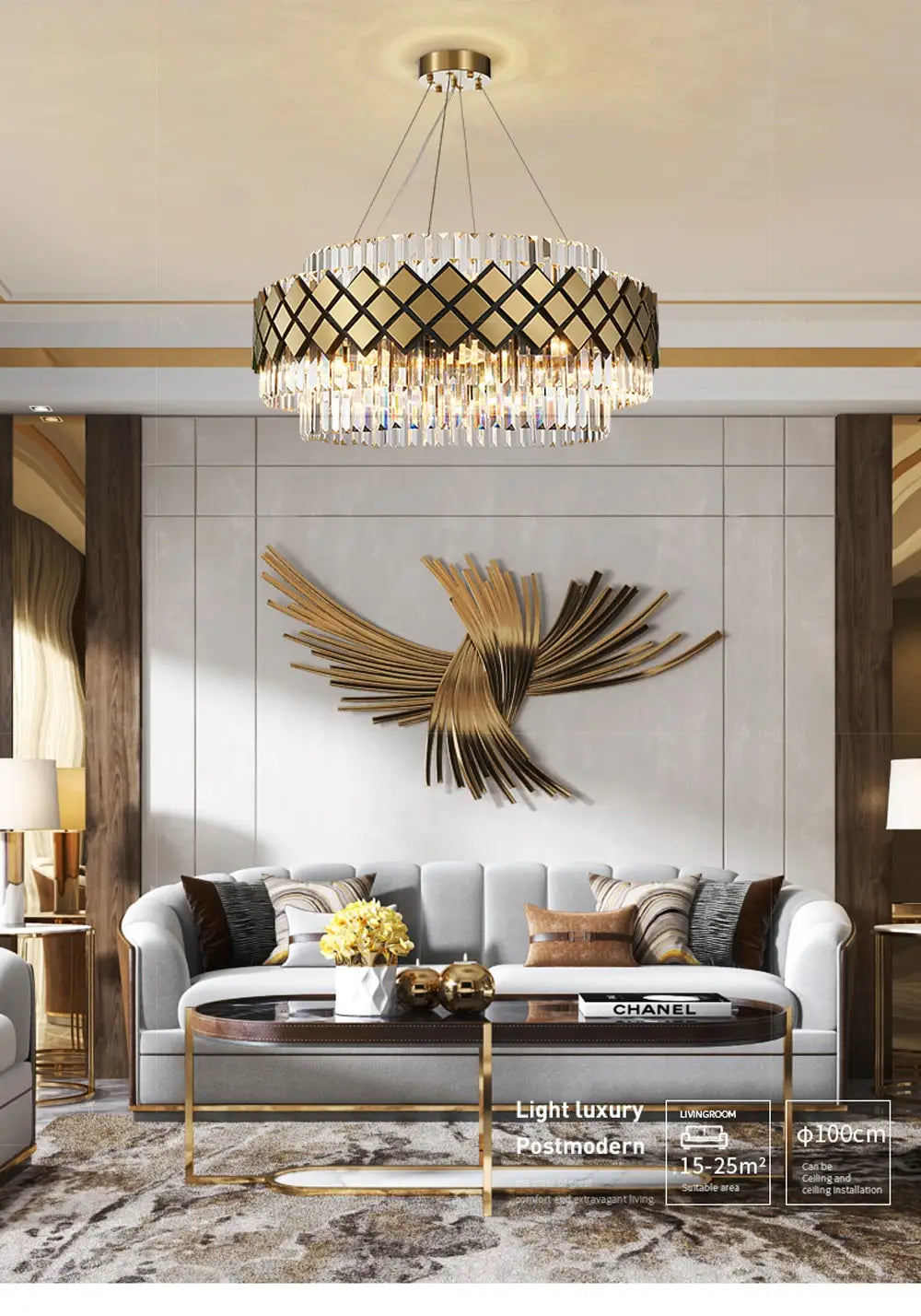 Neva - Designer Crystal LED Chandelier For Dinning Room