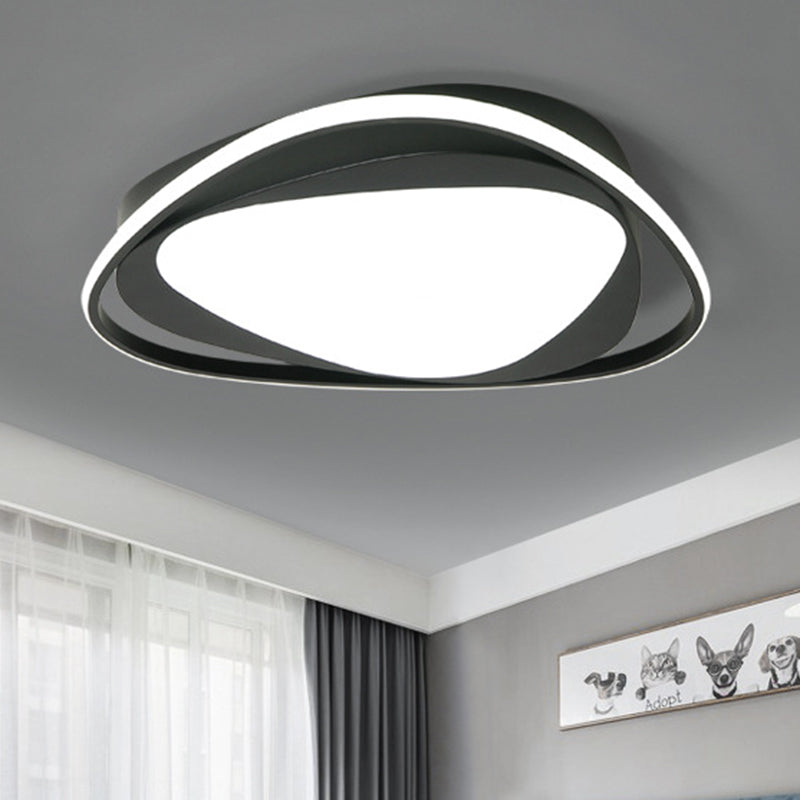 Black Metal LED Flushmount Ceiling Light with Minimalist Triangle ...