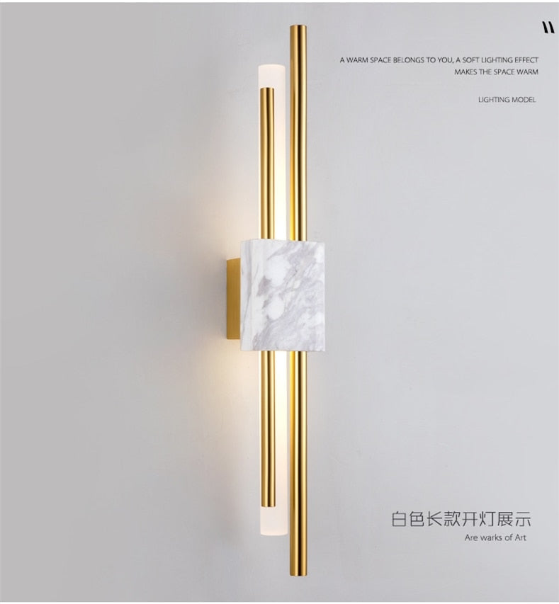 Modern Marble Led Wall Lamp For Living Room Bedroom Bathroom