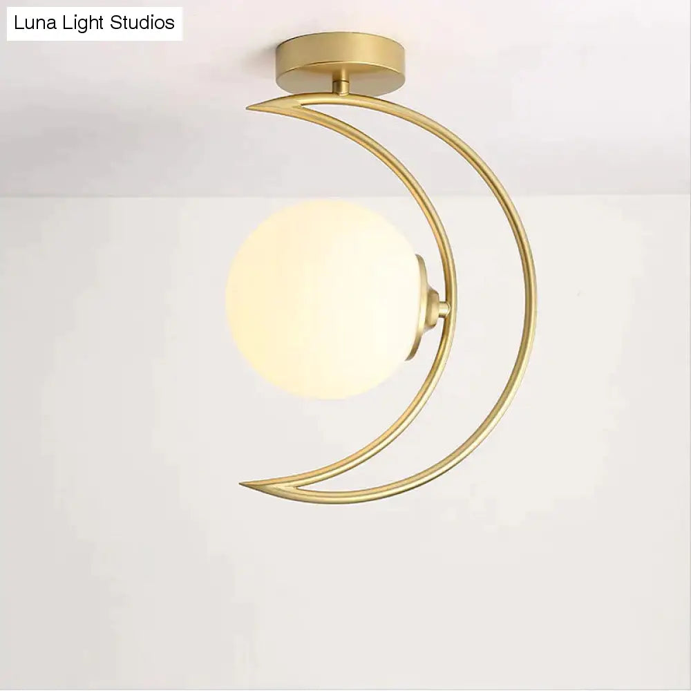 Moon Celling Nordic Corridor Golden Iron Moon Ceiling