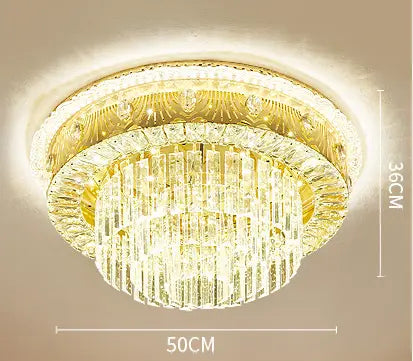 Romantic Round Crystal Master Bedroom Living Room Ceiling