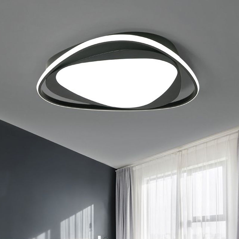 Black Metal LED Flushmount Ceiling Light with Minimalist Triangle ...