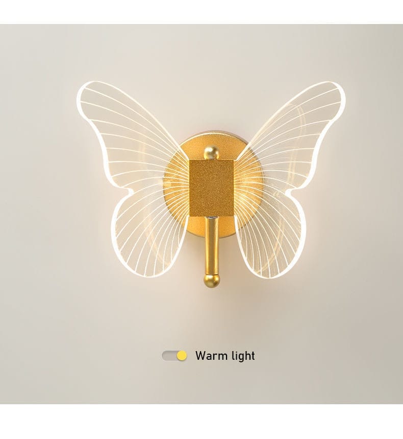 Modern Nordic All Copper Led Butterfly Wall Lamp