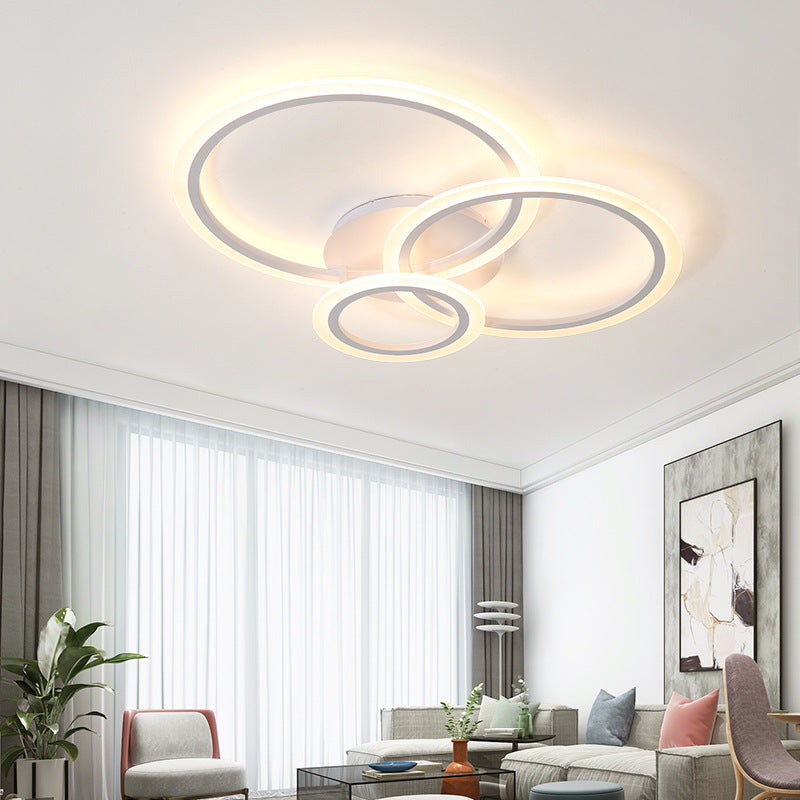 Modern Acrylic Light Ring Fixture for Bedroom Ceiling – Unique White ...