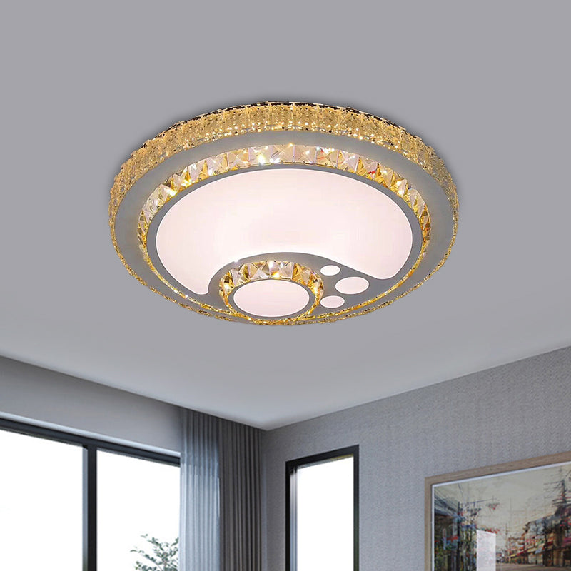 LED Chrome Flush Mount Crystal Block Ceiling Light Fixture - Simple ...
