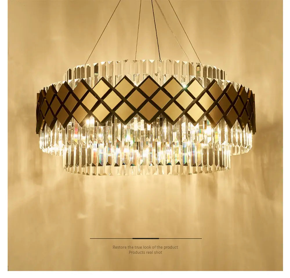Neva 2 - Designer Alloy and Crystal LED Chandelier For