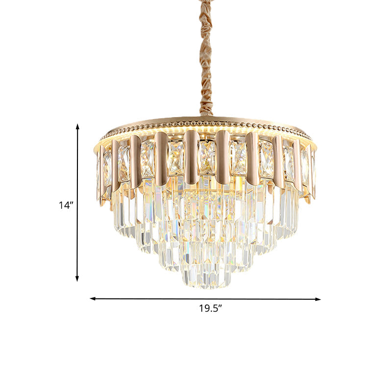 Modern Gold Crystal 5-Tier Round Chandelier - LED Ceiling Pendant Light ...