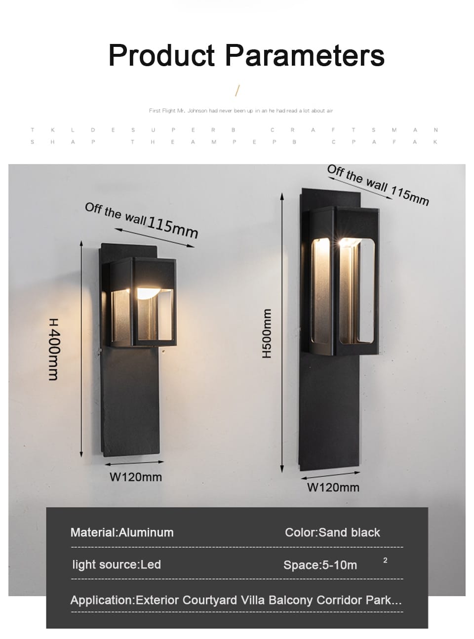 IP67 Waterproof Outdoor LED Wall Lighting Motion Sensor
