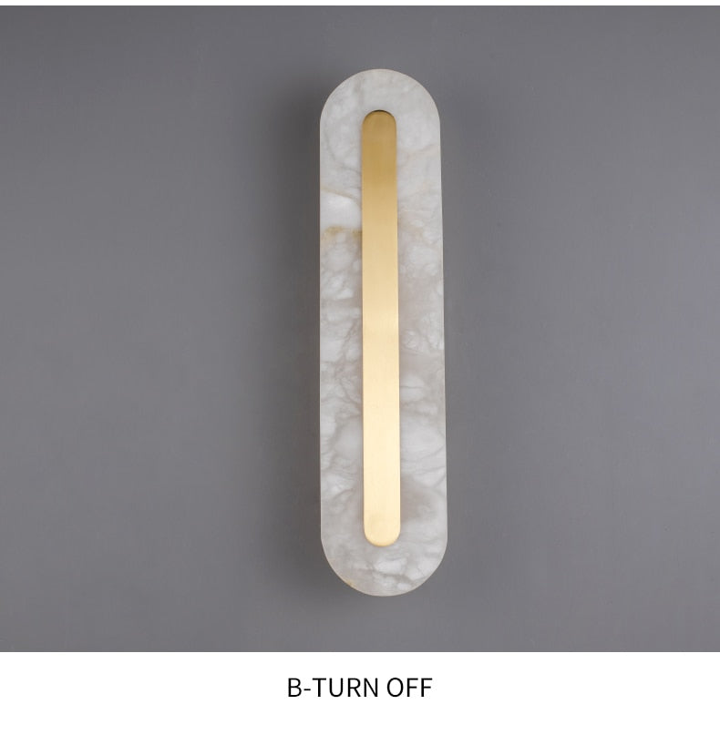 Postmodern Luxury Copper Marble Wall Lamp in Gold shade For