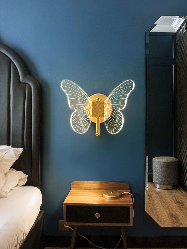 Modern Nordic All Copper Led Butterfly Wall Lamp