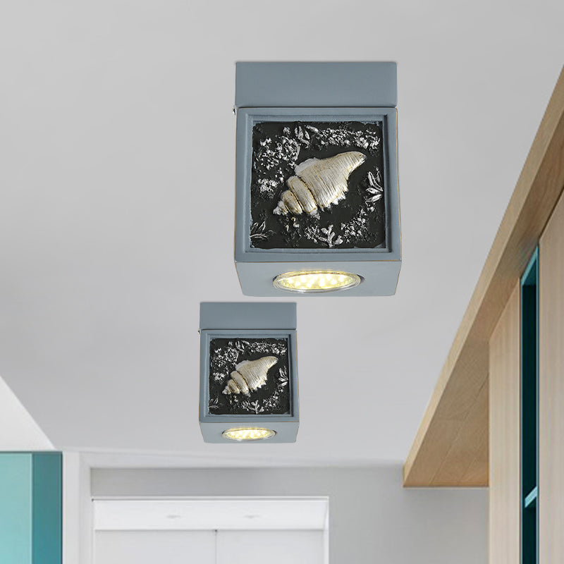 Blue/Light Blue Shell Design Kids Ceiling Light - Cubic Corridor Resin ...
