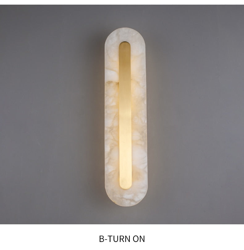 Postmodern Luxury Copper Marble Wall Lamp in Gold shade For