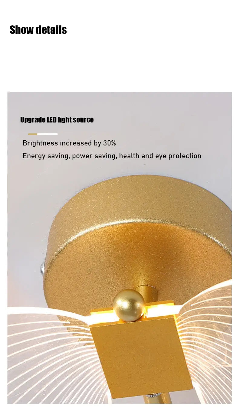 Modern Nordic All Copper Led Butterfly Wall Lamp