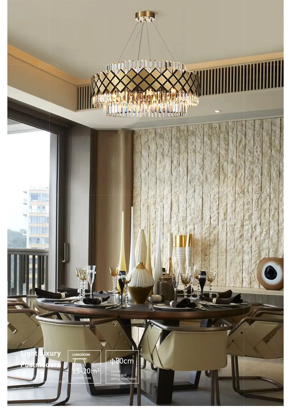Neva - Designer Crystal LED Chandelier For Dinning Room