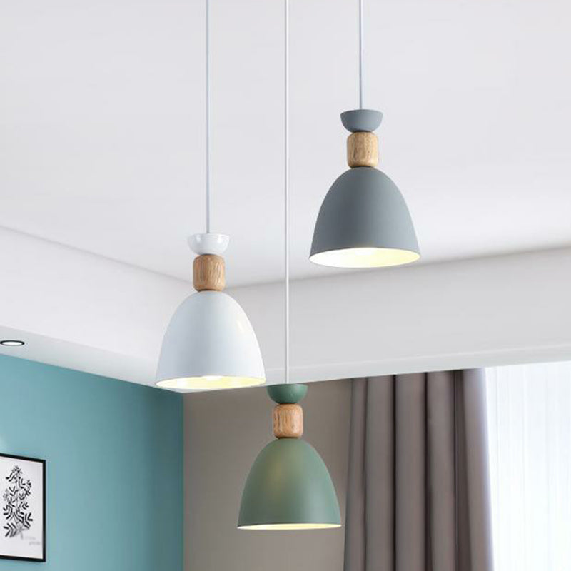 Macaron 3-Head Metallic Multi Ceiling Light: Inverted Cup Design, White ...