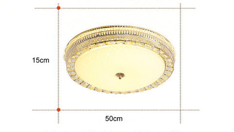 European Round Crystal Lamp Living Room Bedroom LED Ceiling