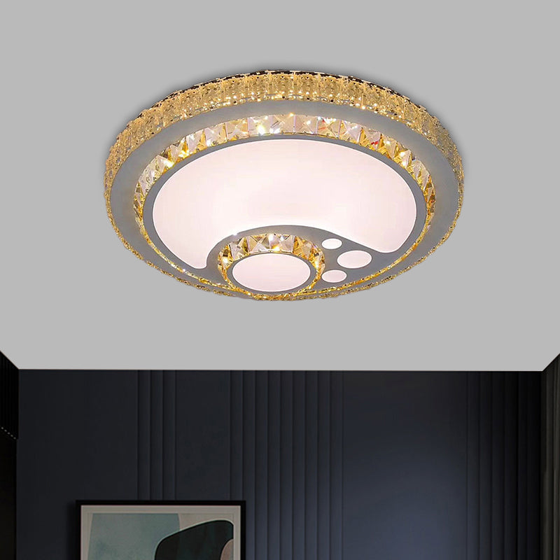 LED Chrome Flush Mount Crystal Block Ceiling Light Fixture - Simple ...