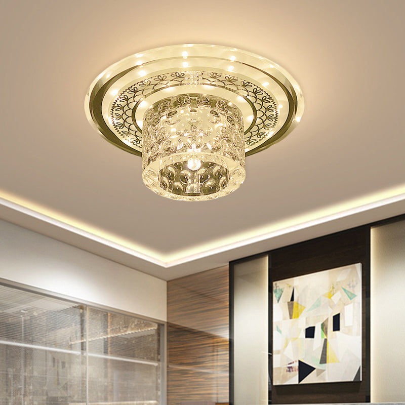Fluid Led Ceiling Contemporary LED Crystal Flushmount Ceiling Light for Corridor