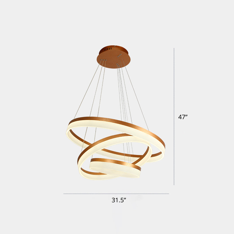 Loop Led Ceiling Light Gold Finish Acrylic Loop LED Ceiling Chandelier - Elegant Hanging Light ...