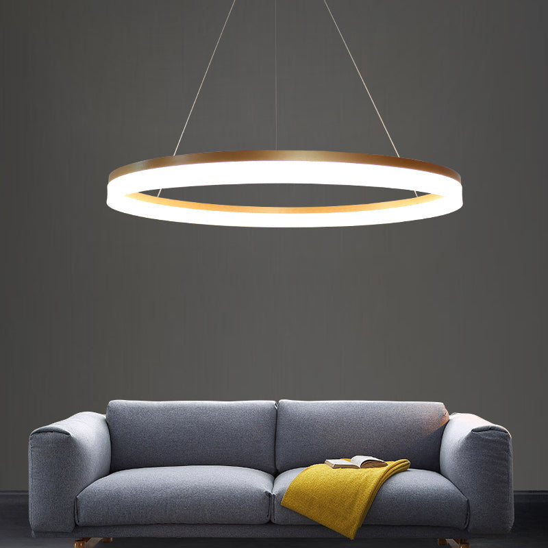 Loop Led Ceiling Light Gold Finish Acrylic Loop LED Ceiling Chandelier - Elegant Hanging Light ...
