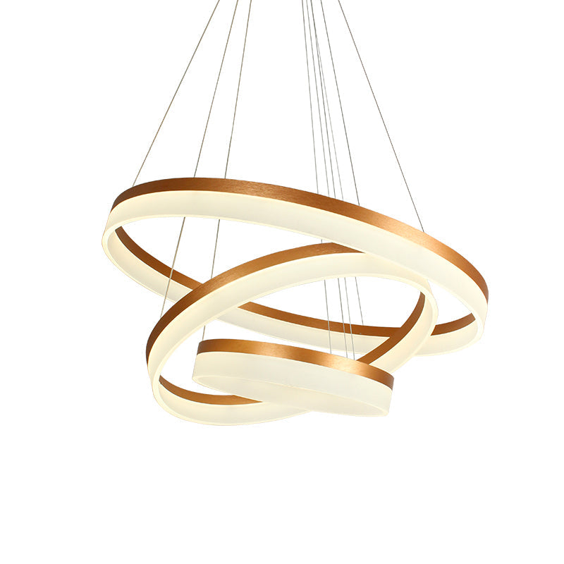 Loop Led Ceiling Light Gold Finish Acrylic Loop LED Ceiling Chandelier - Elegant Hanging Light ...
