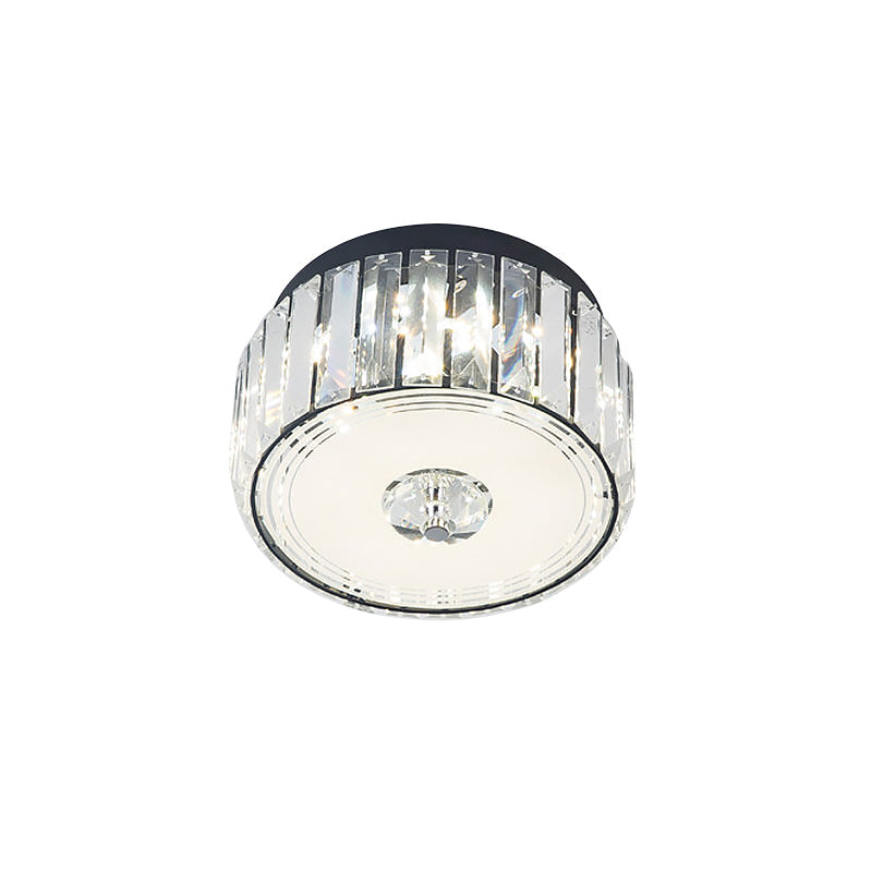 Minimalist Cylinder Crystal LED Ceiling Flush Light for Balcony – Clear ...