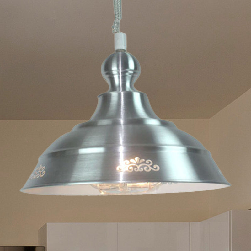 Industrial Metal Ceiling Light with Extendable Arm and Flower Pattern ...