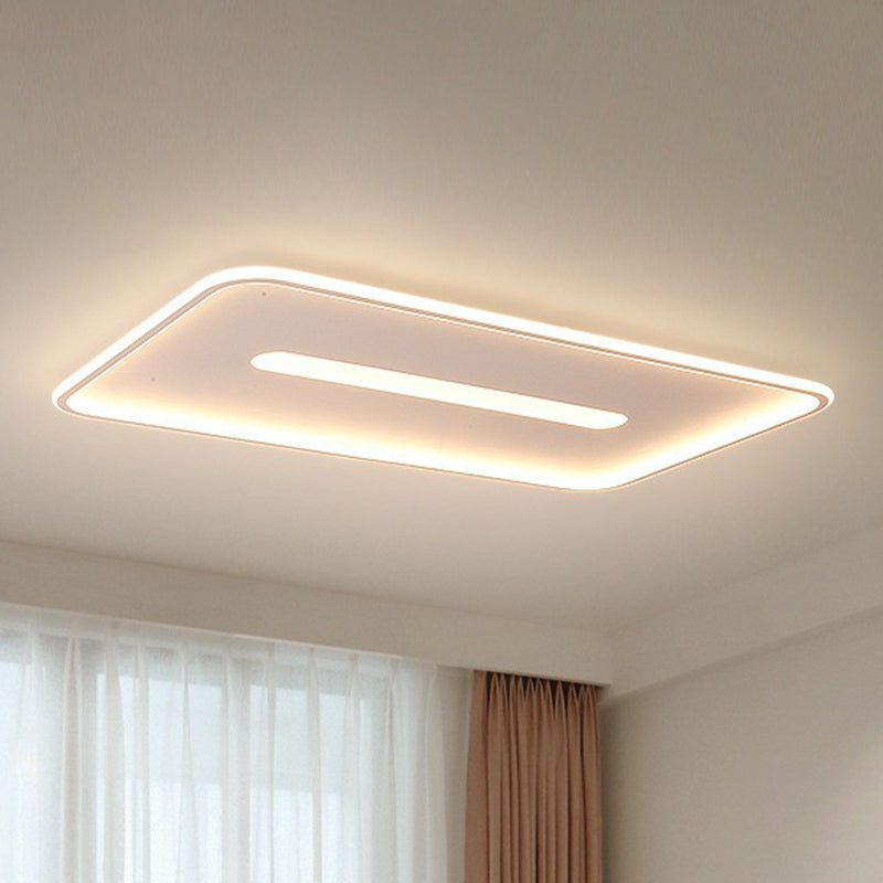 Nordic Rectangular Flush Ceiling LED Light Fixture for Living Room ...