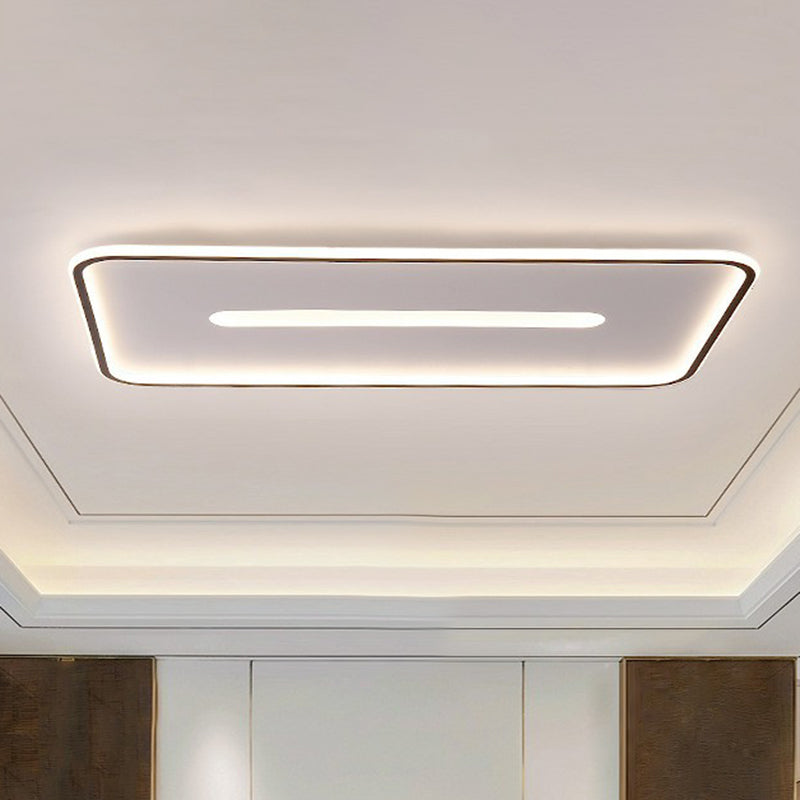 Nordic Rectangular Flush Ceiling LED Light Fixture for Living Room ...