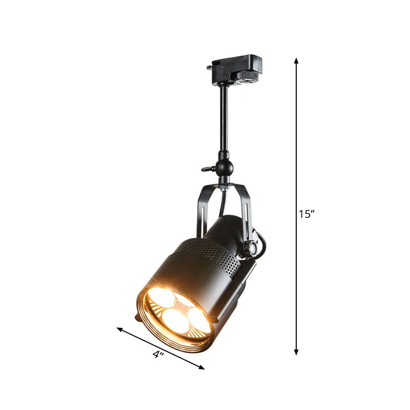 Black LED Semi Flush Factory Lighting Fixture - Rotatable Ceiling Mount ...