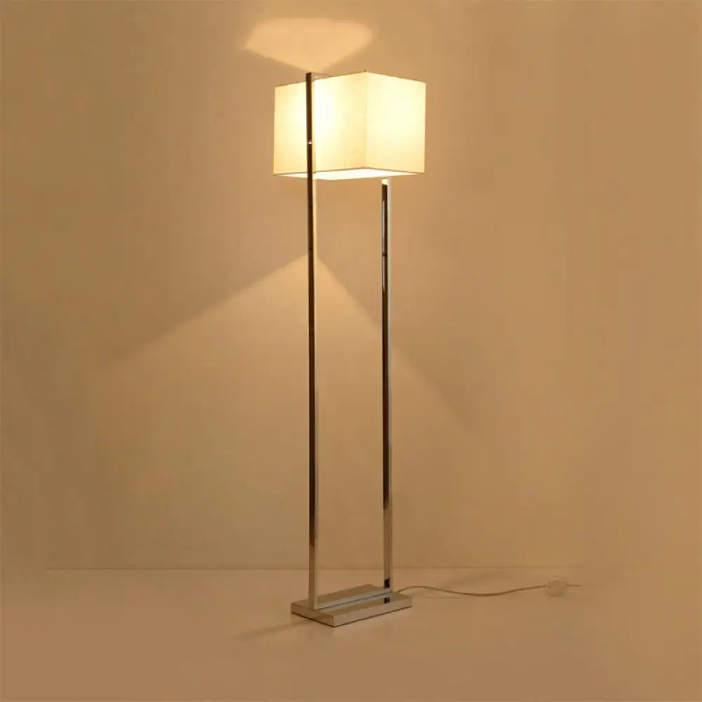 Modern Rectangular Floor Lamp in Beige with Metal Base - Perfect for ...