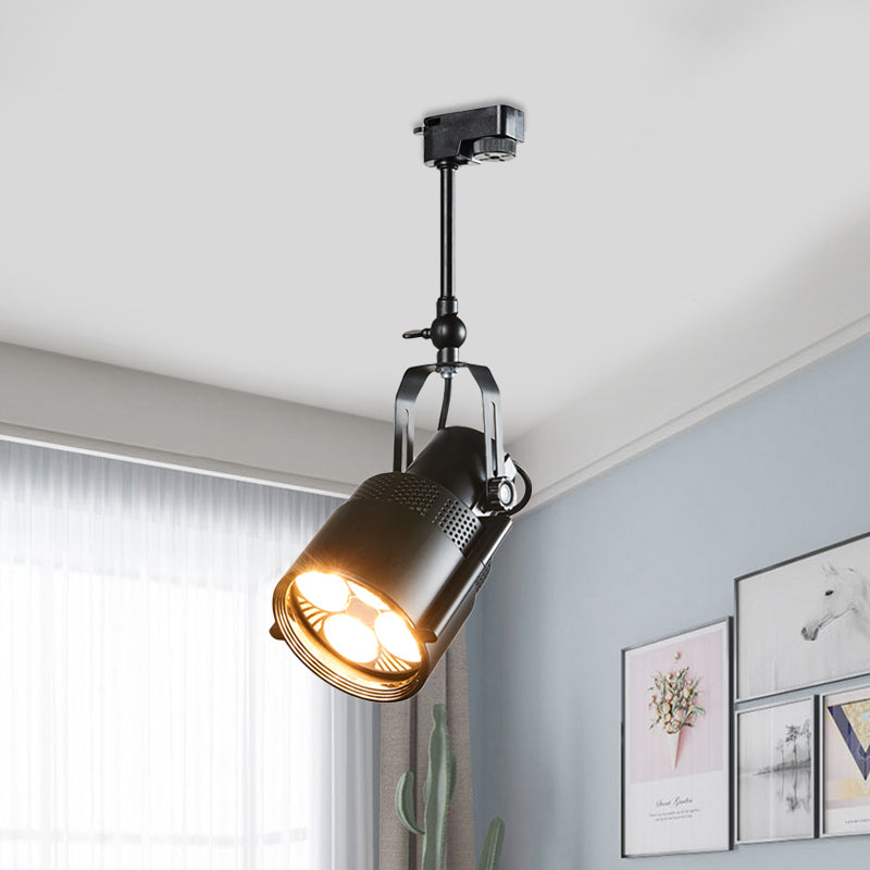 Black LED Semi Flush Factory Lighting Fixture - Rotatable Ceiling Mount ...