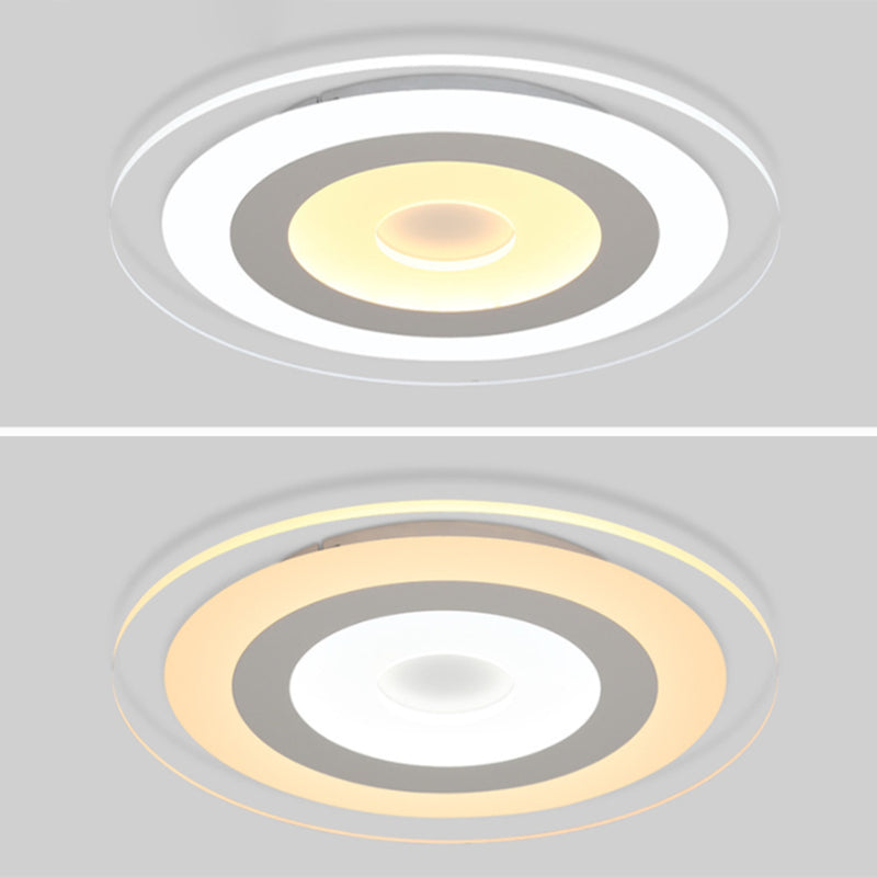 Basic White Led Simple White LED Bedroom Flush Mount Ceiling Light with Round Acrylic Shade