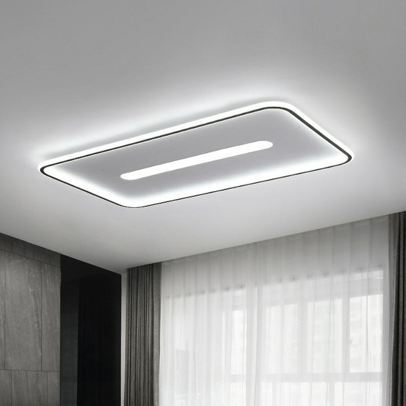 Nordic Rectangular Flush Ceiling LED Light Fixture for Living Room ...